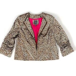 Party Jacket Blazer Anthacite By Muse Women's Gold Metallic  Size 14